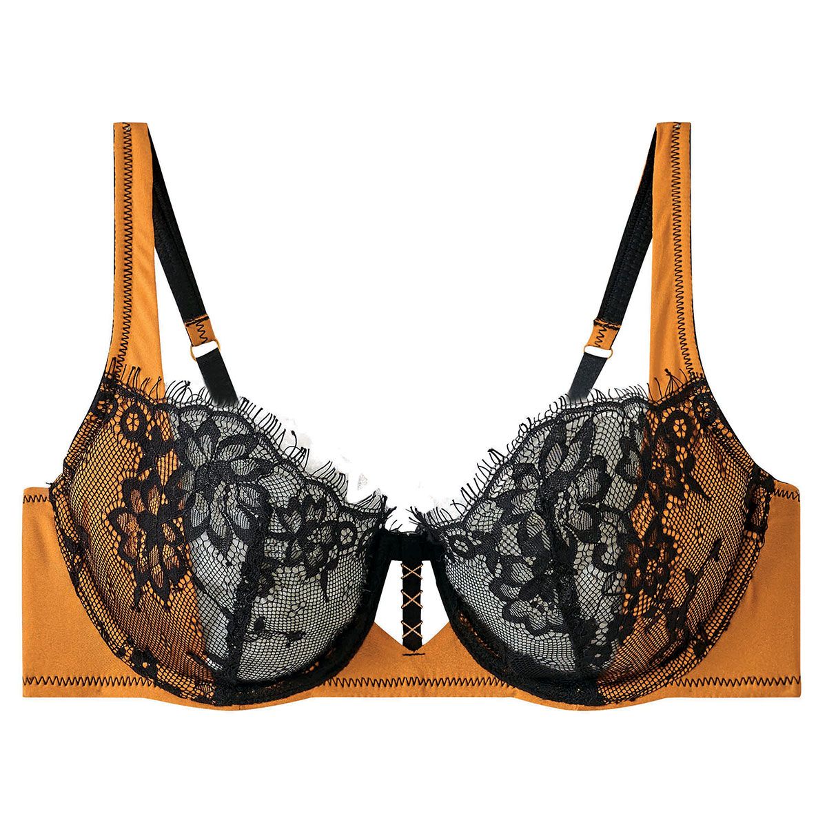 Pomm'Poire Soutien-gorge à armatures noir/jaune Tsunami
