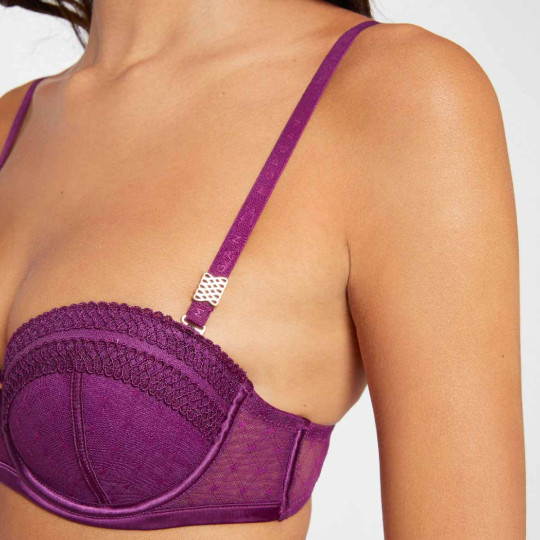 Soutien-gorge ampliforme coques moulées bandeau violet Cléo