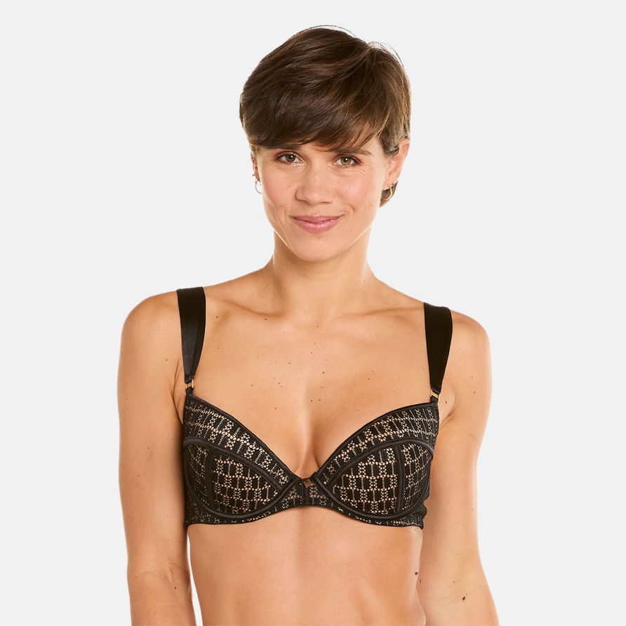 Soutien-gorge push-up noir Merveilleux
