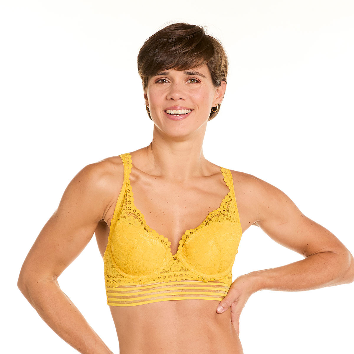 Pomm'Poire Soutien-gorge ampliforme coque moulée jaune Pétillante