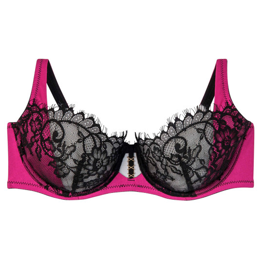 Selente My Secret Soutien-Gorge Grande Taille avec Armatures. Détails en Dentelle Chic, Bonnets C-M, Curvy Noir, 100E