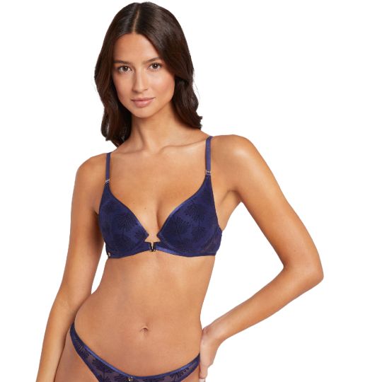 Soutien-gorge ampliforme coques moulées bleu marine Alixa