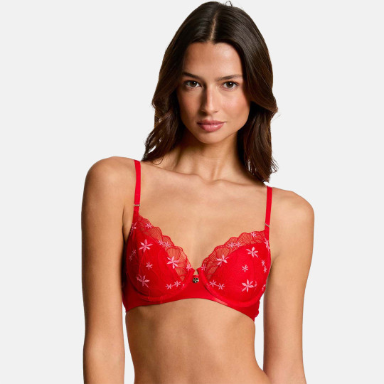 Soutien-gorge coques moulées rouge Amandine