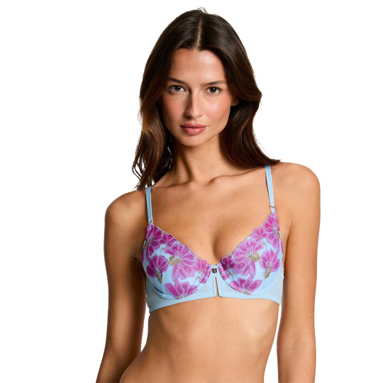Soutien-gorge coques moulées bleu Clemence