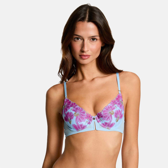 Soutien-gorge coques moulées bleu Clemence