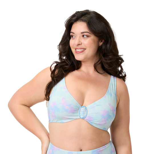 Haut de maillot de bain armaturé grand maintien bleu Brise