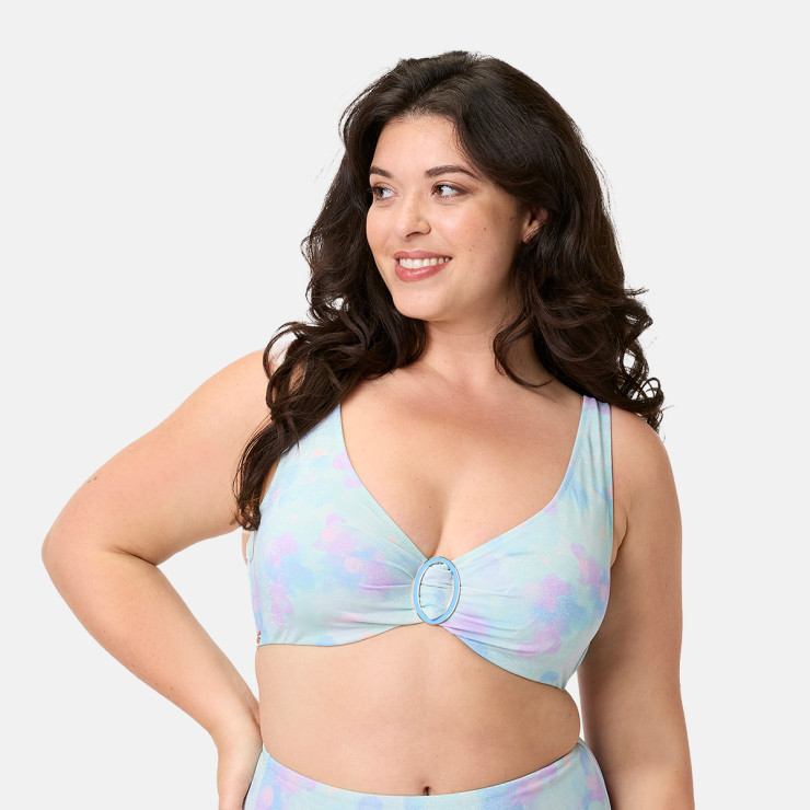 Haut de maillot de bain armaturé grand maintien bleu Brise