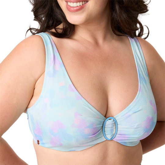 Haut de maillot de bain armaturé grand maintien bleu Brise
