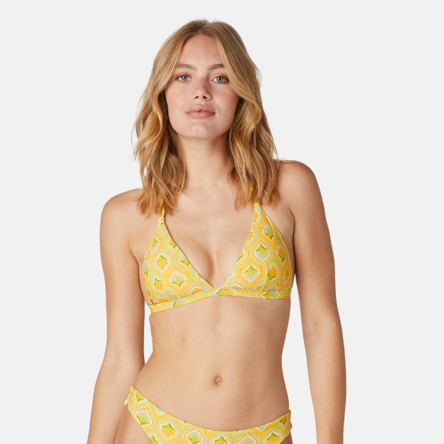 Haut de maillot de bain triangle reversible jaune Majolique
