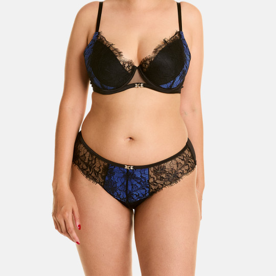 Shorty tanga noir/bleu Alcove