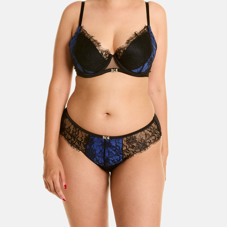 Shorty tanga noir/bleu Alcove