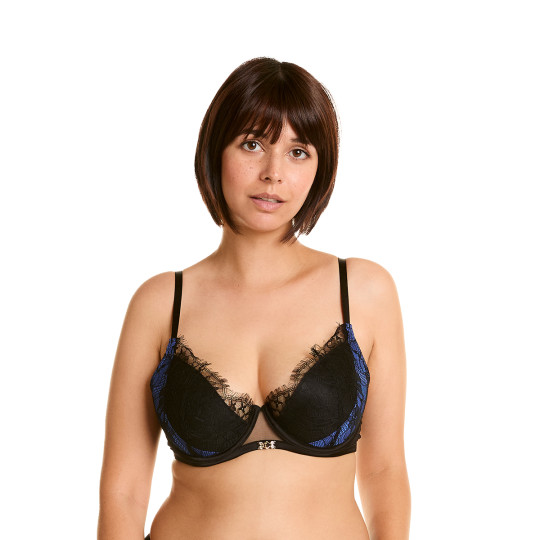 Soutien-gorge ampliforme noir/bleu Alcove