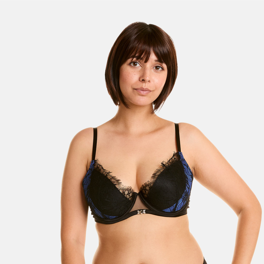 Soutien-gorge ampliforme noir/bleu Alcove