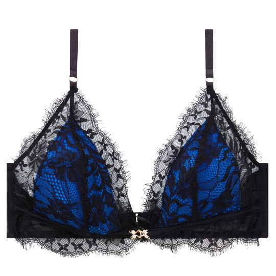 Soutien-gorge sans armatures noir/bleu Alcove
