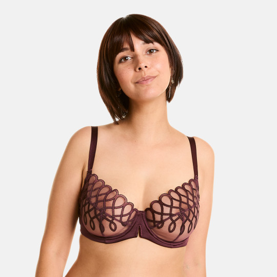 Soutien-gorge à armatures grand maintien bordeaux Anthologie