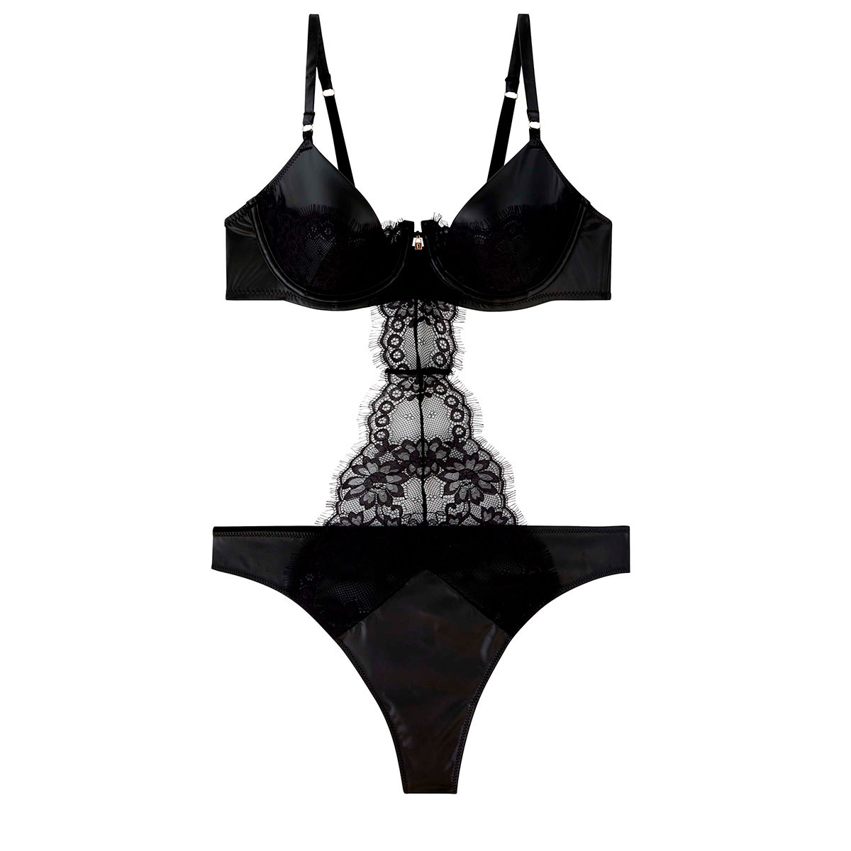 Trikini noir Cuir
