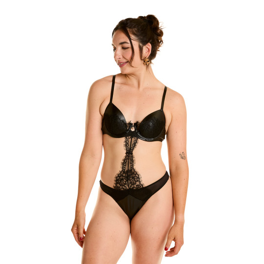 Trikini noir Cuir