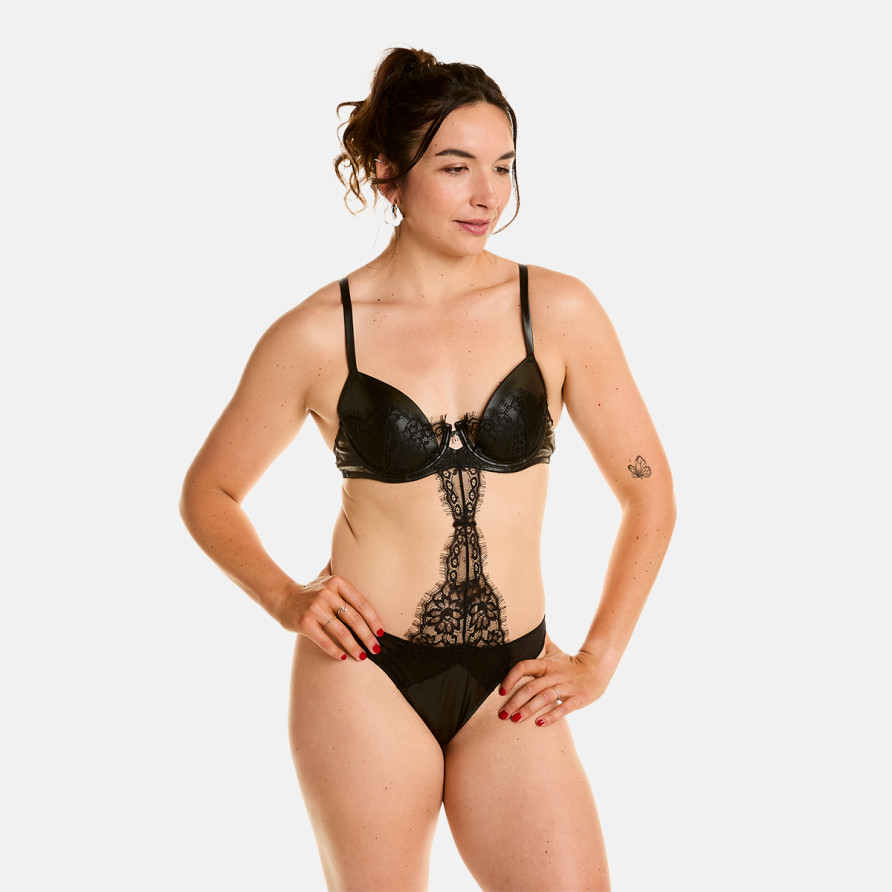 Trikini noir Cuir