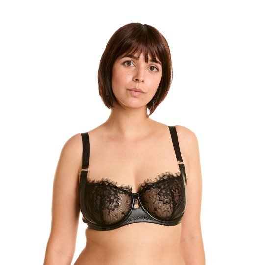 Soutien-gorge à armatures grand maintien noir Cuir