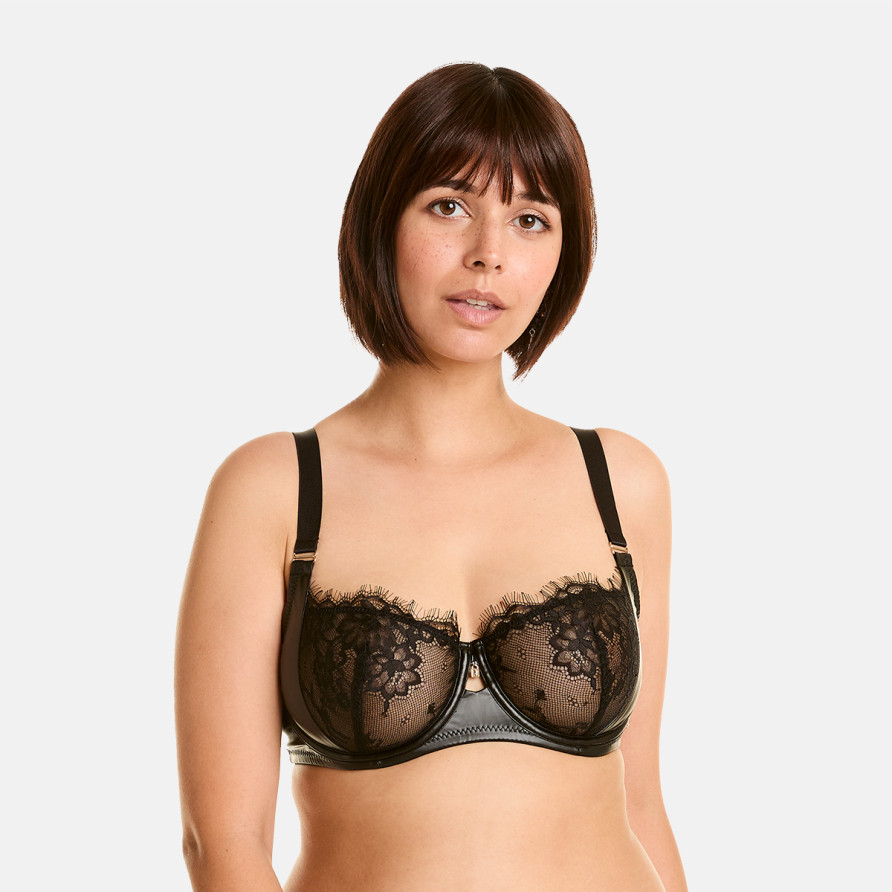 Soutien-gorge à armatures grand maintien noir Cuir