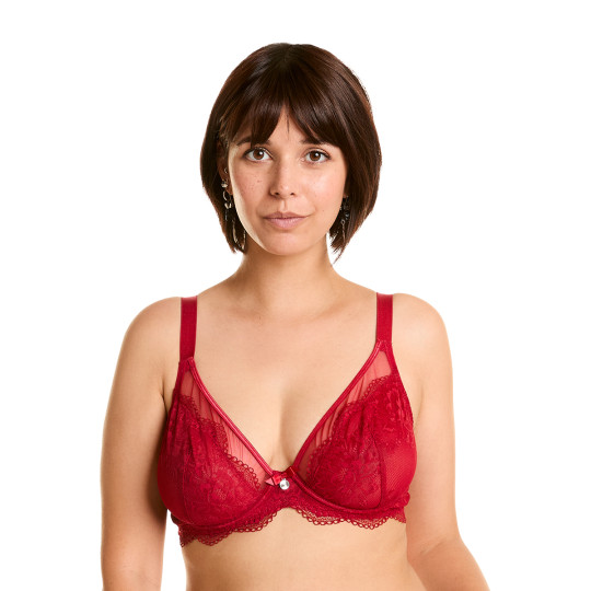 Soutien-gorge à armatures grand maintien rouge Desordre