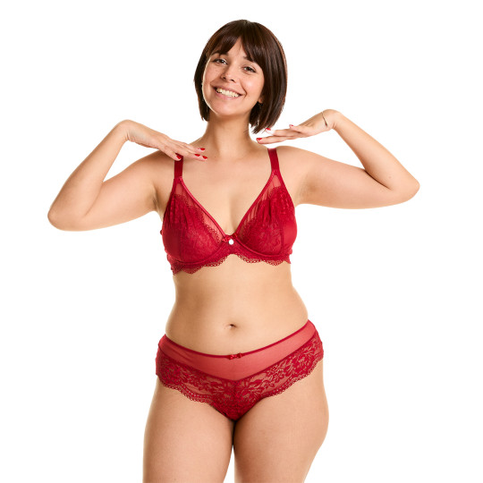 Soutien-gorge à armatures grand maintien rouge Desordre