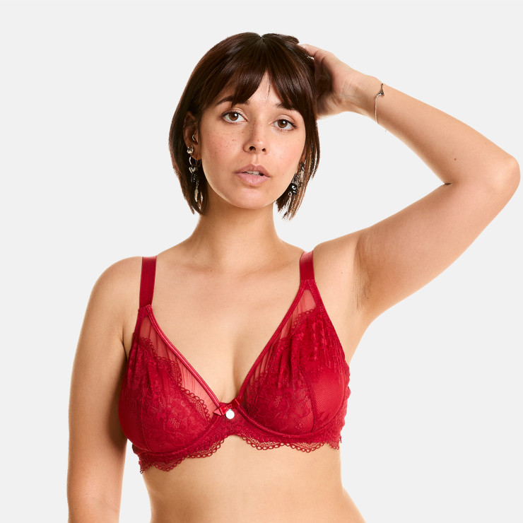 Soutien-gorge à armatures grand maintien rouge Desordre