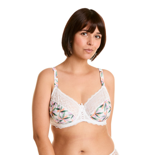 Soutien-gorge à armatures grand maintien blanc imprimé Ella