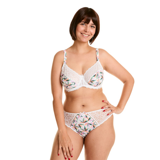 Soutien-gorge à armatures grand maintien blanc imprimé Ella
