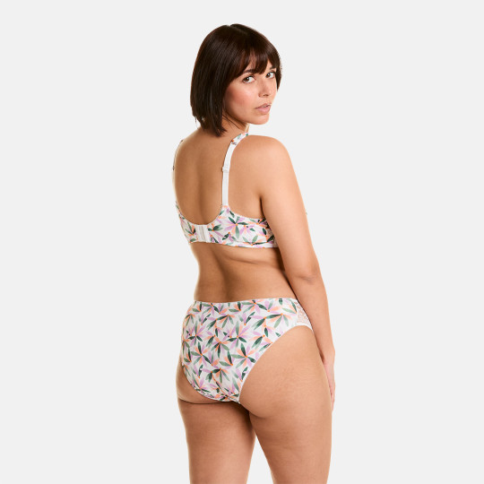 Soutien-gorge à armatures grand maintien blanc imprimé Ella