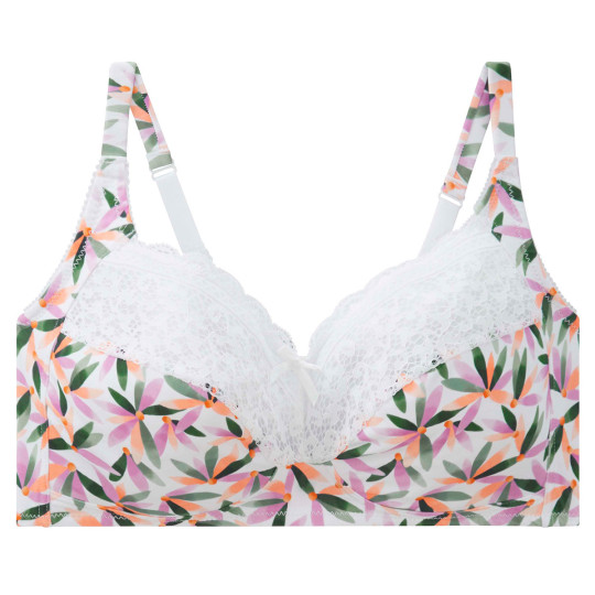 Soutien-gorge sans armatures grand maintien blanc imprimé Ella
