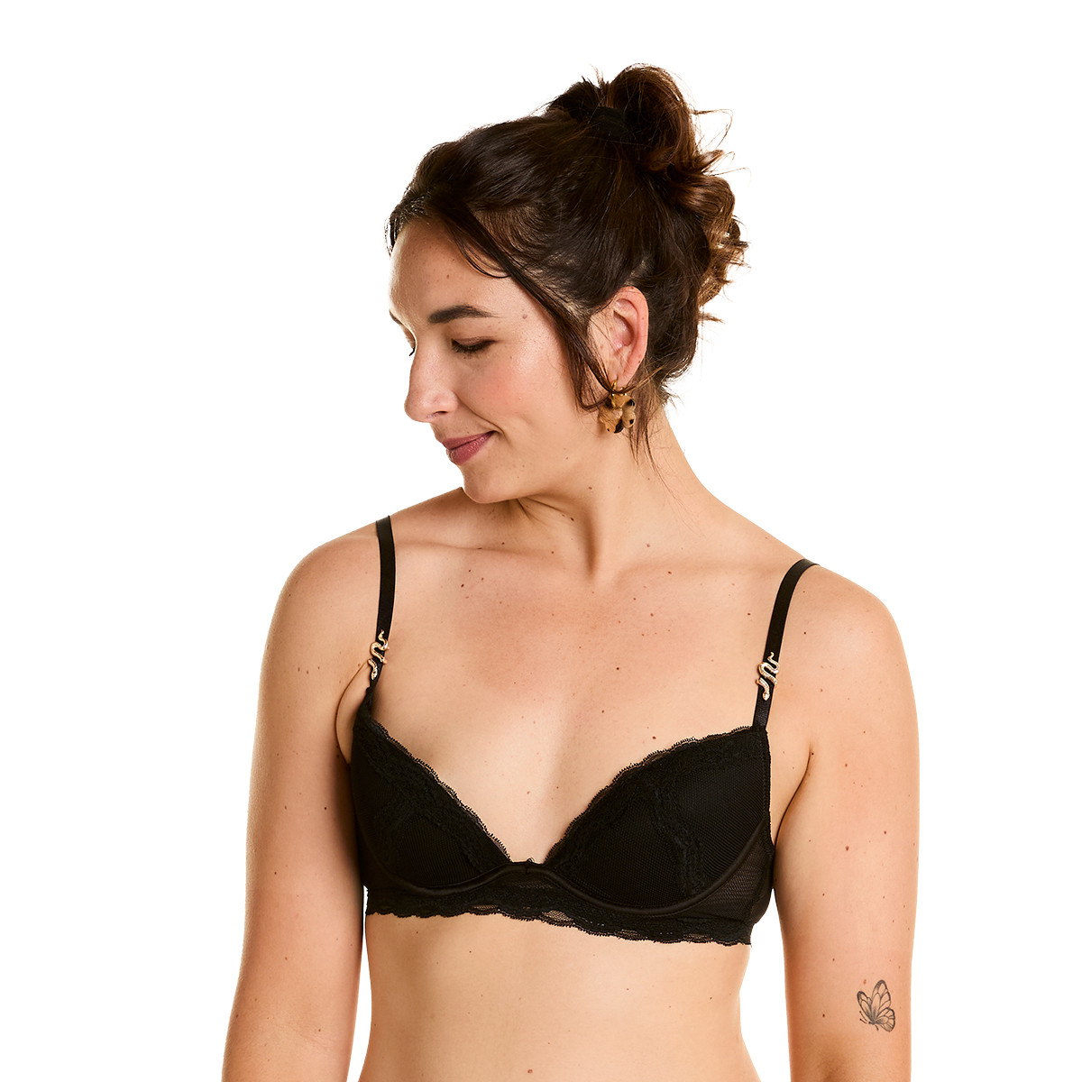 Pomm'Poire Soutien-gorge ampliforme coque moulée push-up noir Poison