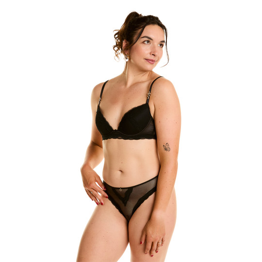 Soutien-gorge ampliforme coque moulée push-up noir Poison