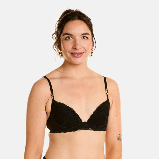Soutien-gorge ampliforme coque moulée push-up noir Poison