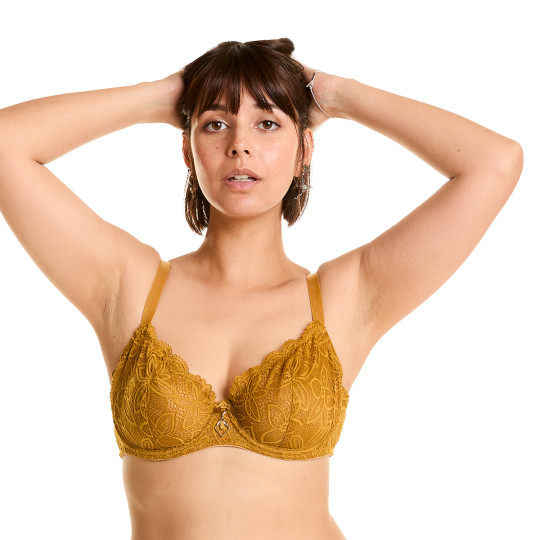 Soutien-gorge à armatures grand maintien jaune Santal