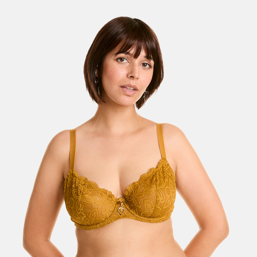 Soutien-gorge à armatures grand maintien jaune Santal