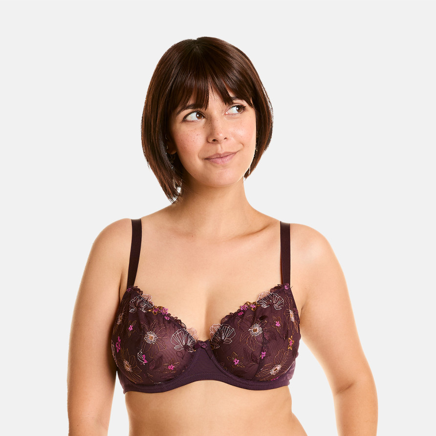 Soutien-gorge à armatures grand maintien prune Santal