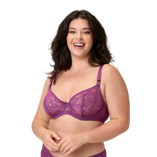 Soutien-gorge armatures grand maintien violet Azalee