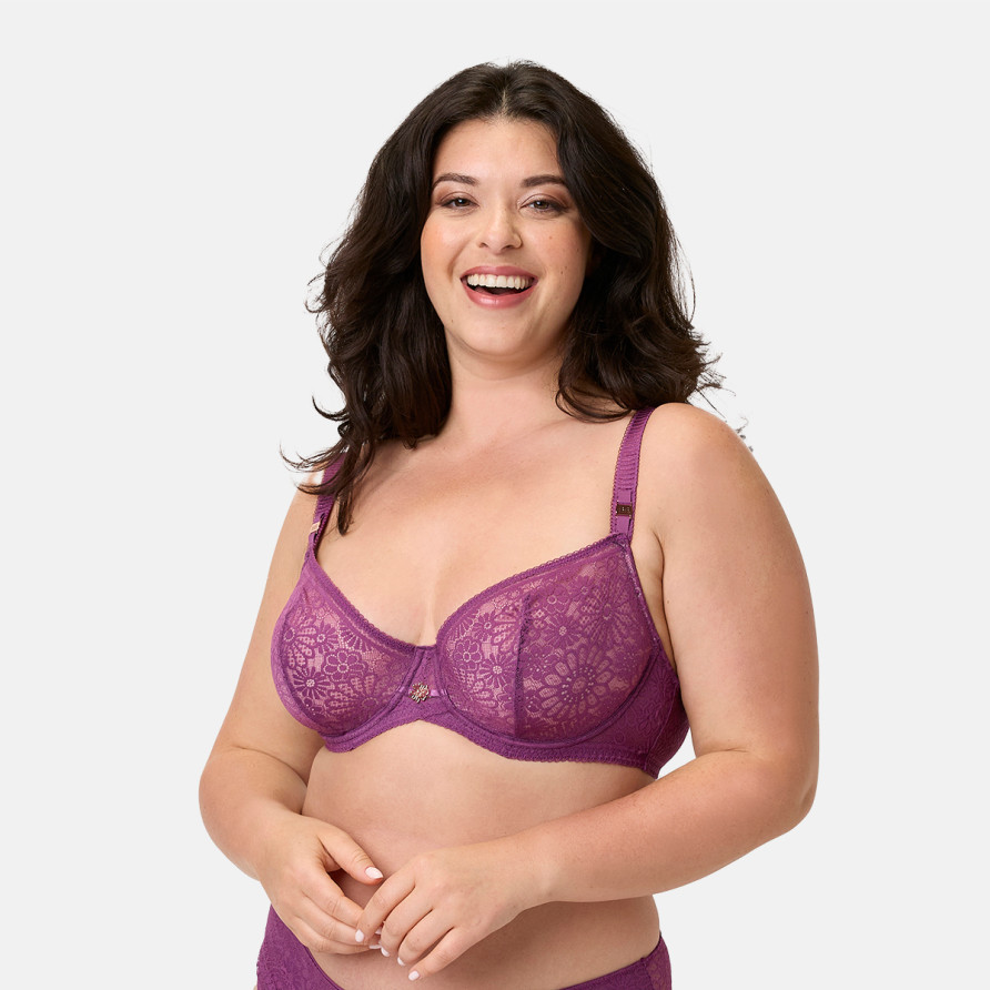 Soutien-gorge armatures grand maintien violet Azalee