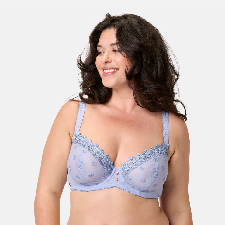 Soutien-gorge armatures grand maintien bleu Myosotis