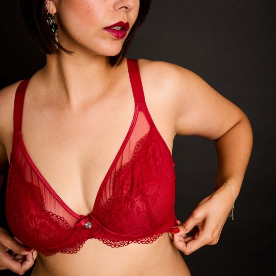 Soutien-gorge à armatures grand maintien rouge Desordre