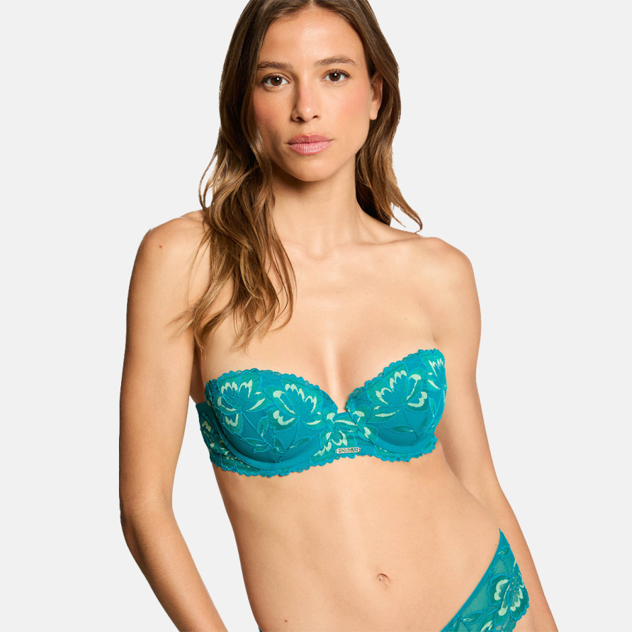 Soutien-gorge coques moulées bandeau turquoise Elisa