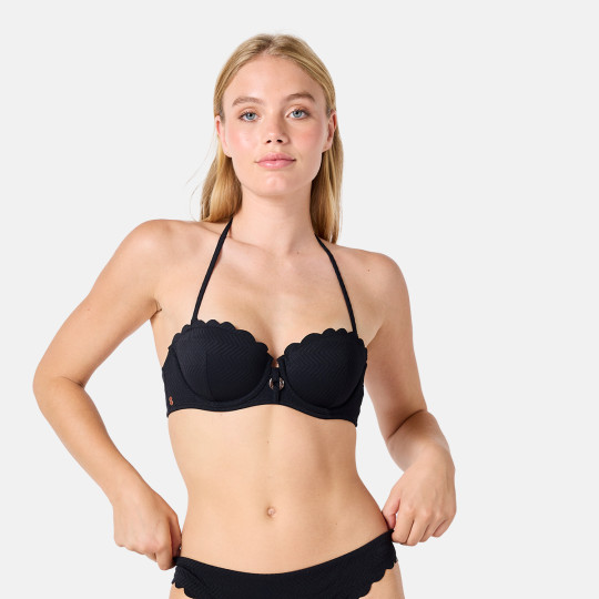 Haut de maillot de bain bandeau noir Bohochic