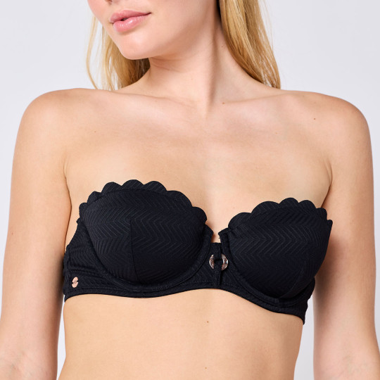 Haut de maillot de bain bandeau noir Bohochic