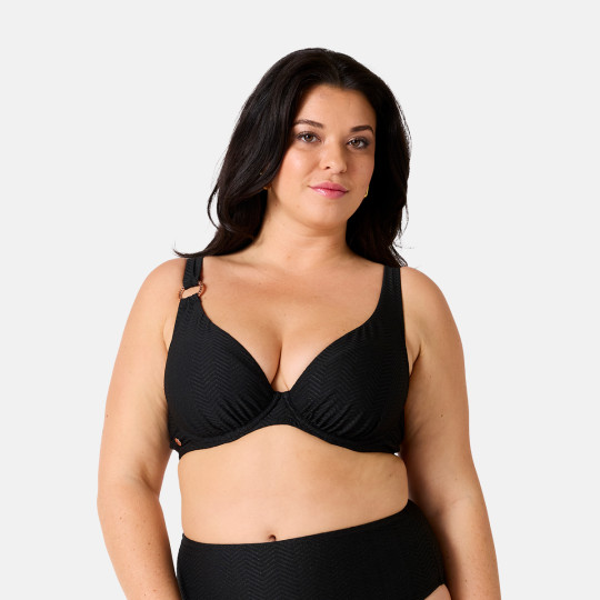 Haut de maillot de bain armaturé grand maintien noir Désinvolte