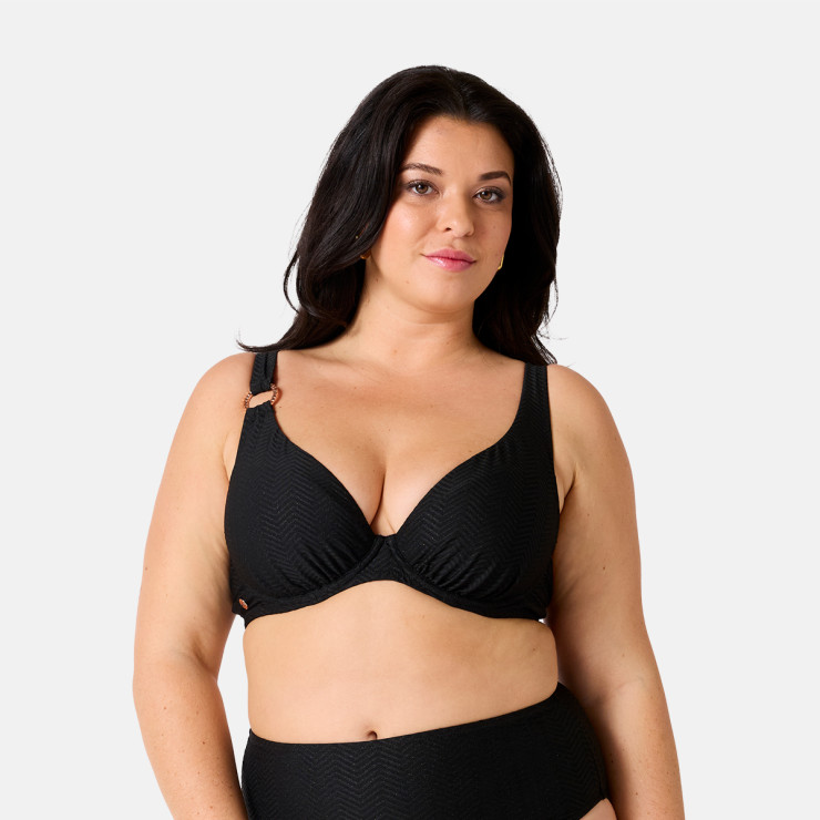 Haut de maillot de bain armaturé grand maintien noir Désinvolte