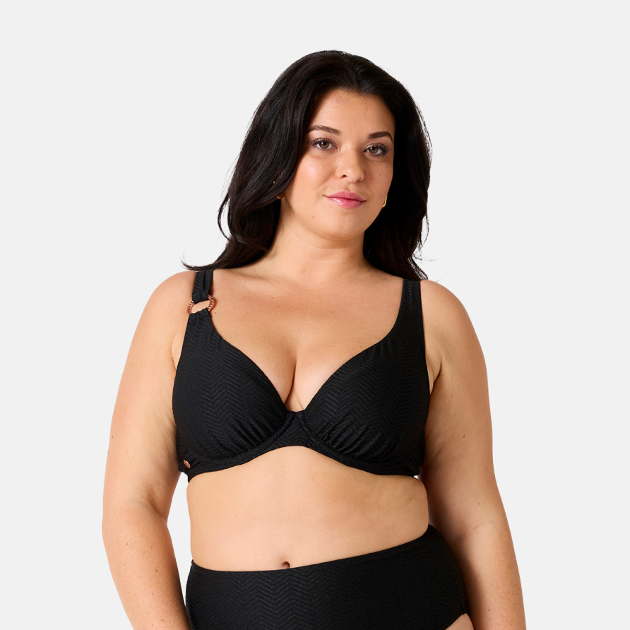 Haut de maillot de bain armaturé grand maintien noir Désinvolte