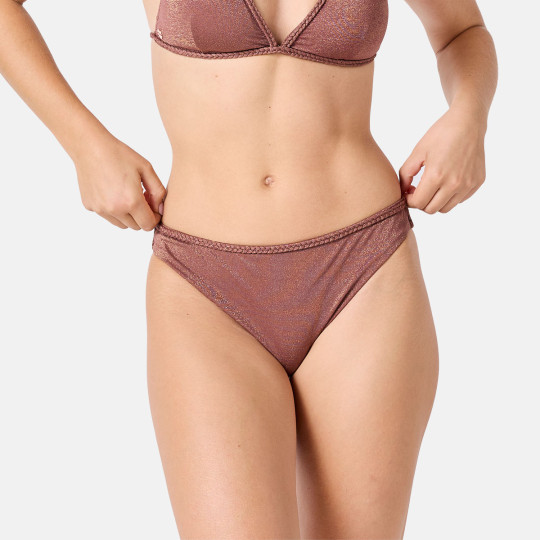 Slip de bain marron Folk