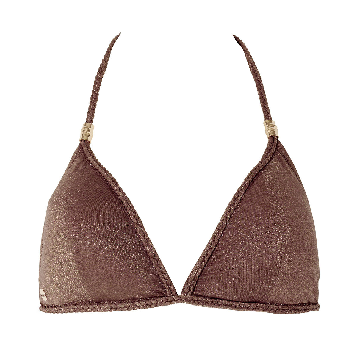 Haut de maillot de bain triangle marron Folk