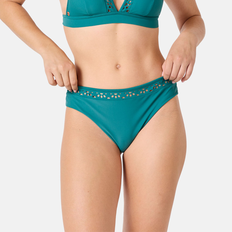 Culotte de bain taille haute vert Mirage